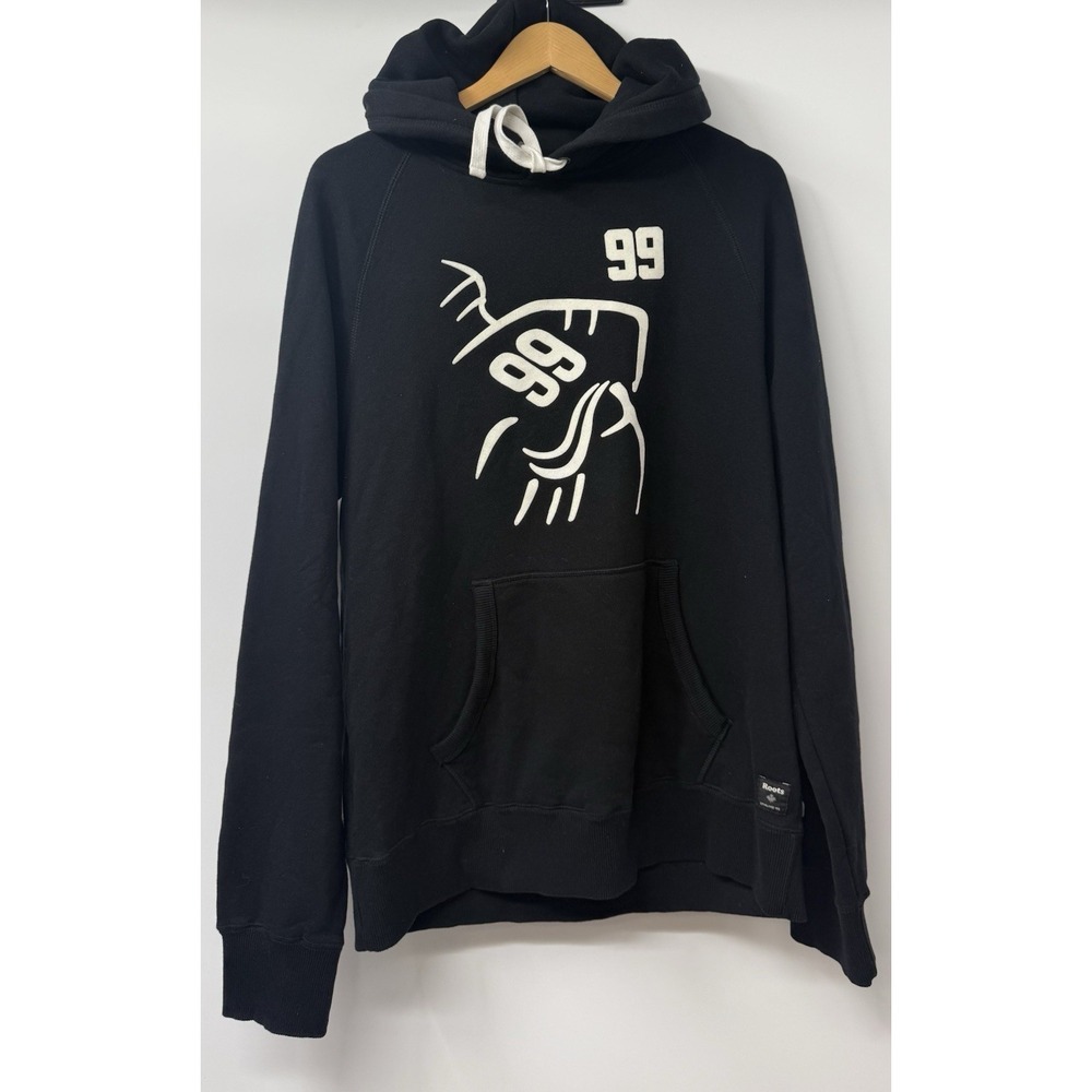 ROOTS Gretzky's Basement 99 Black Hoodie Sweatshirt Men SZ Limited Edition NWT - Picture 2 of 9